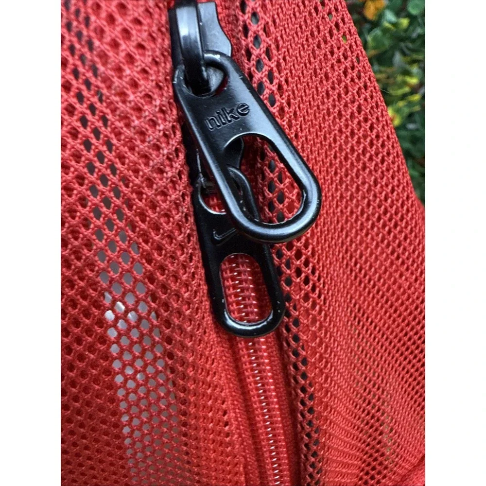 Nike Brasilia Mesh Backpack Color Sports Training Bag Swoosh BA6050-657 Red USED